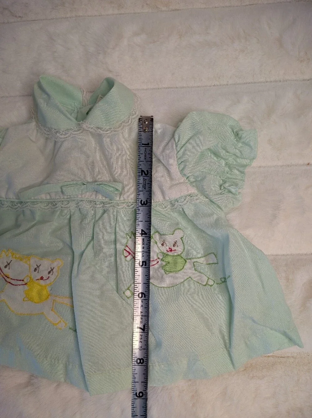 Vtg 1980s Infant 2 Piece Embroidered Set 0-6 Month